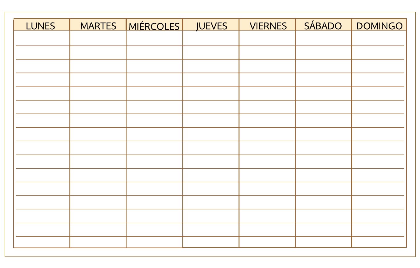 Tablero Borrable Semana